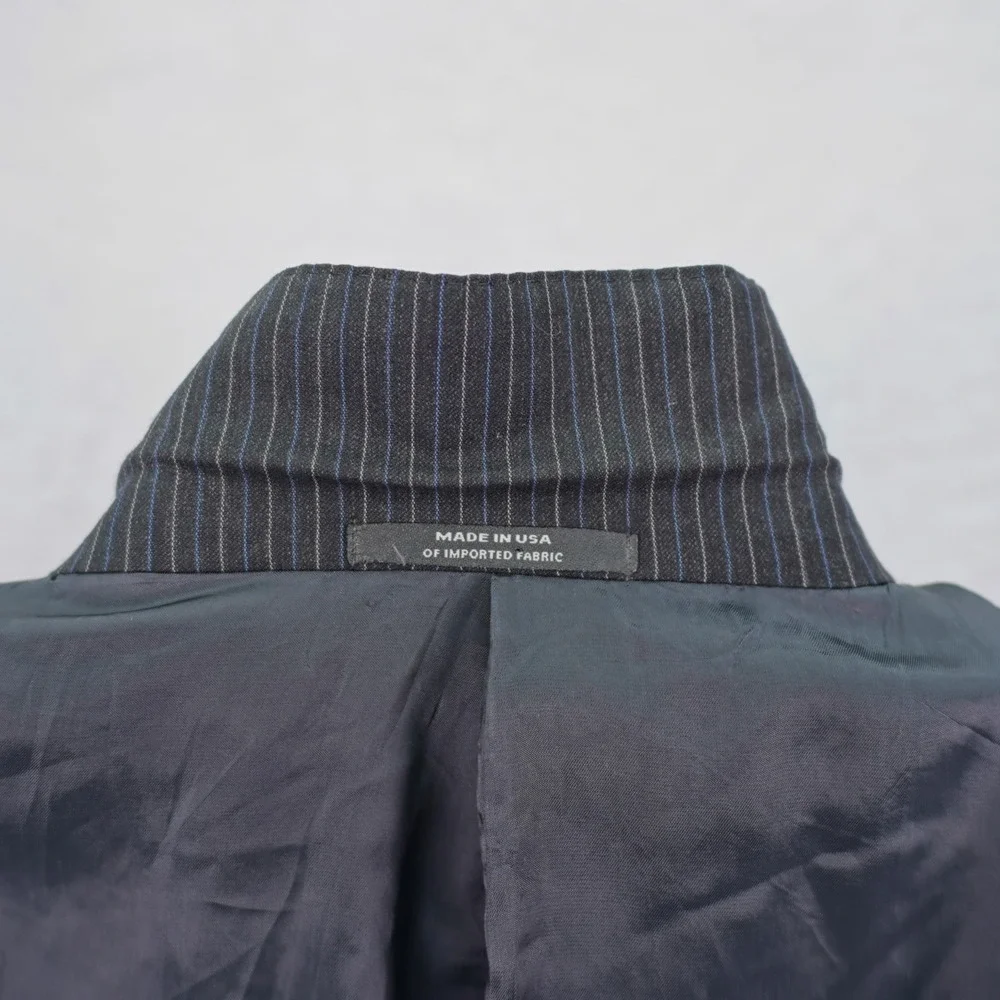 Hart Schaffner Marx 1887 Wool 2 Piece Suit Gray Striped -40R  37 / 30- Pleated H